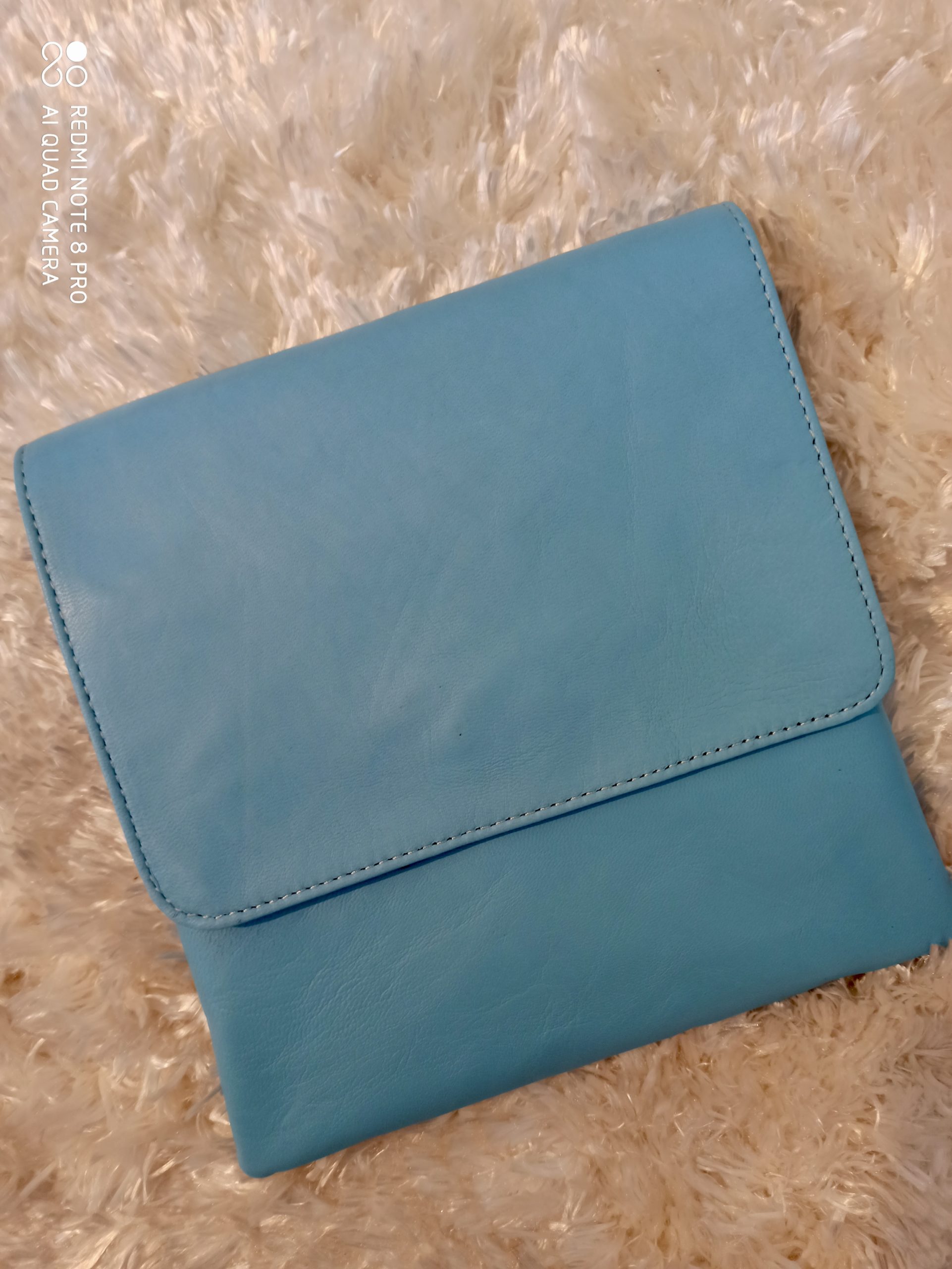Sac Cuir Bandoulière Bleu Ciel – Image 3
