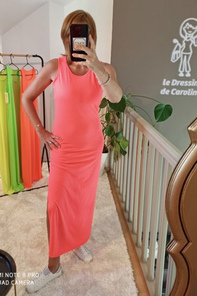 Robe Longue Fluo Rose