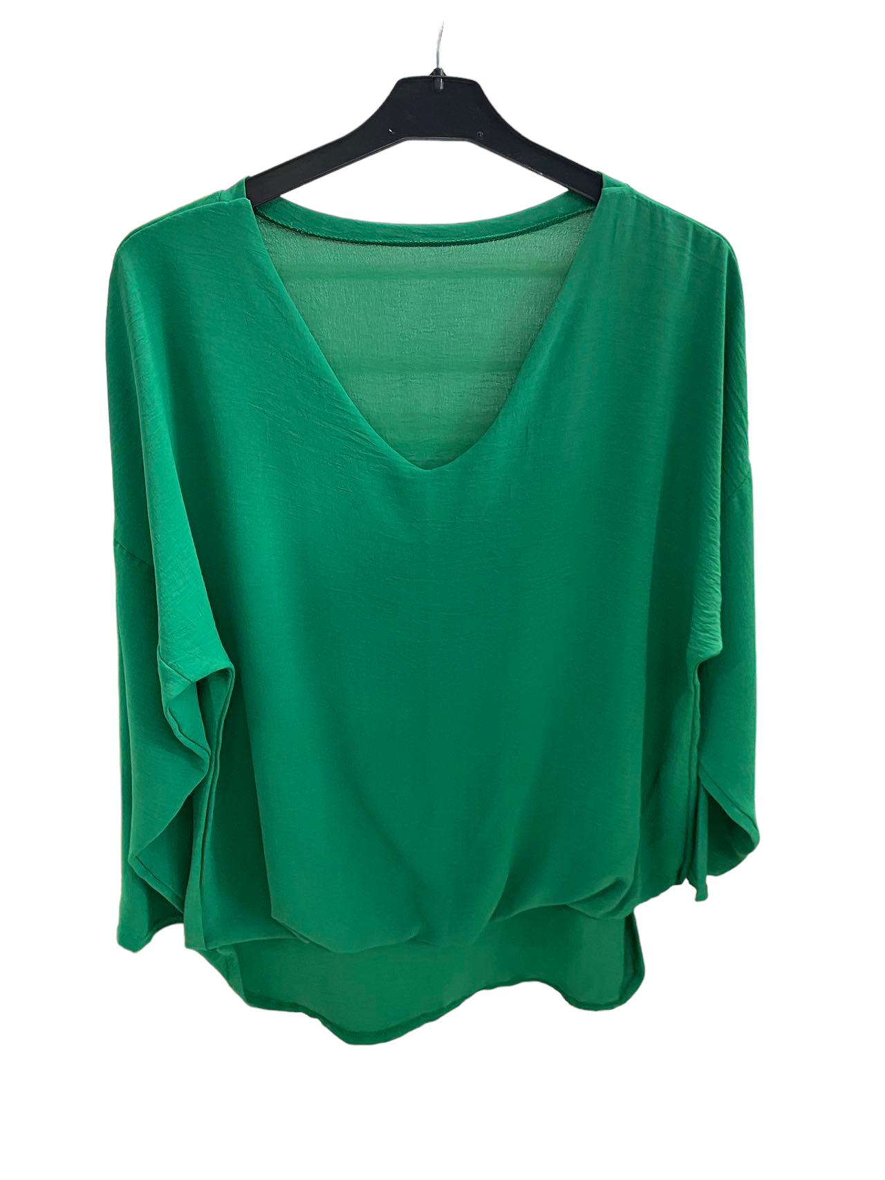 Blouse Asymétrique Vert – Image 9